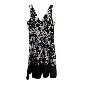 Nine West Fit and Flare Sleeveless Floral Midi Dress